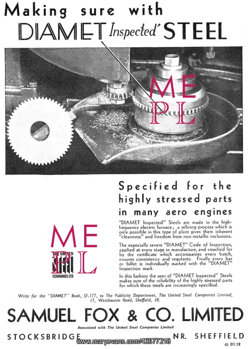 : Samuel Fox Diamet Inspected Steel : Samuel Fox Diamet Inspected Steel
