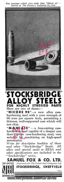 : Samuel Fox Stocksbridge Alloy Steels. Hicore 90 Mancase : Samuel Fox Stocksbridge Alloy Steels. Hicore 90 Mancase
