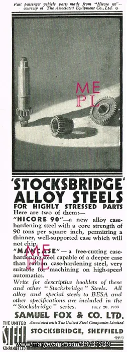 : Samuel Fox Stocksbridge Alloy Steels : Samuel Fox Stocksbridge Alloy Steels