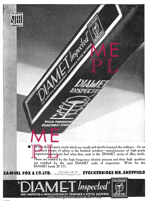 : Samuel Fox - United Steel - DIAMET : Samuel Fox - United Steel - DIAMET