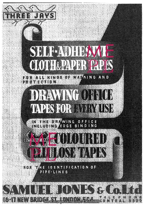 : Samuel Jones Washers, Stencils & Tapes 1942 : Samuel Jones Washers, Stencils & Tapes 1942