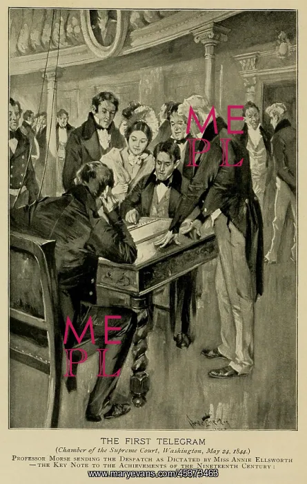: Samuel Morse, tapping out a message on a battery : Samuel Morse, tapping out a message on a battery