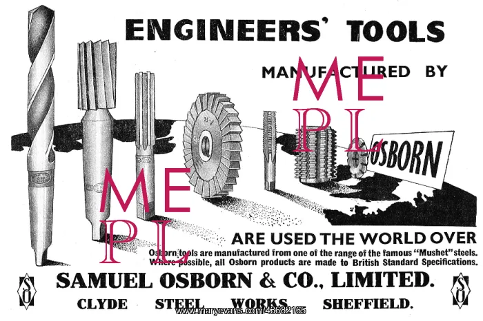 : Samuel Osborn. Clyde Steel Works. Engineers Tools : Samuel Osborn. Clyde Steel Works. Engineers Tools