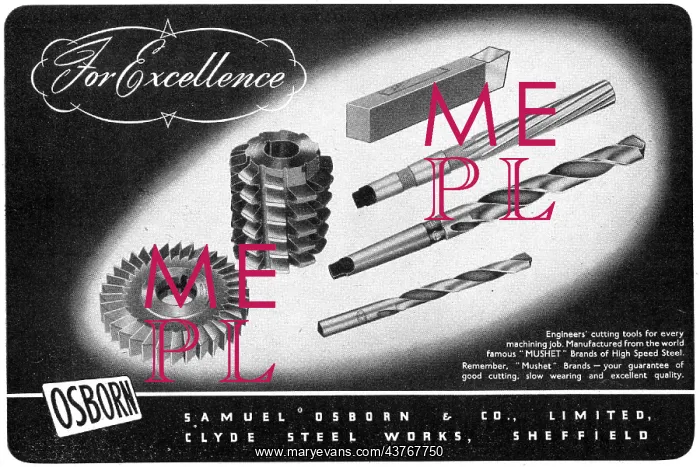 : Samuel Osborn. Clyde Steel Works. Engineers Tools : Samuel Osborn. Clyde Steel Works. Engineers Tools