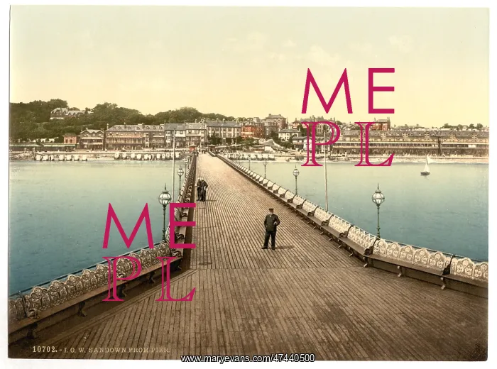 : Sandown from pier, Isle of Wight, England : Sandown from pier, Isle of Wight, England