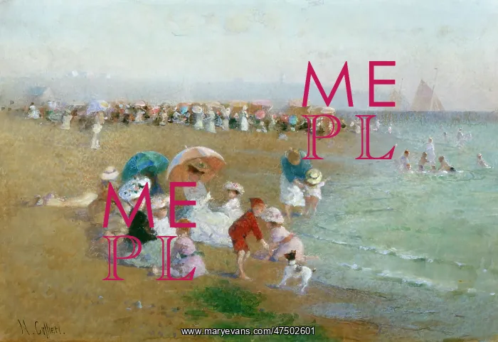 : On the Sands, Boulogne - people on beach : On the Sands, Boulogne - people on beach