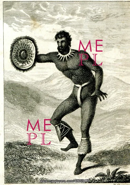  : A Sandwich Islander Dancing - 19th century engraving