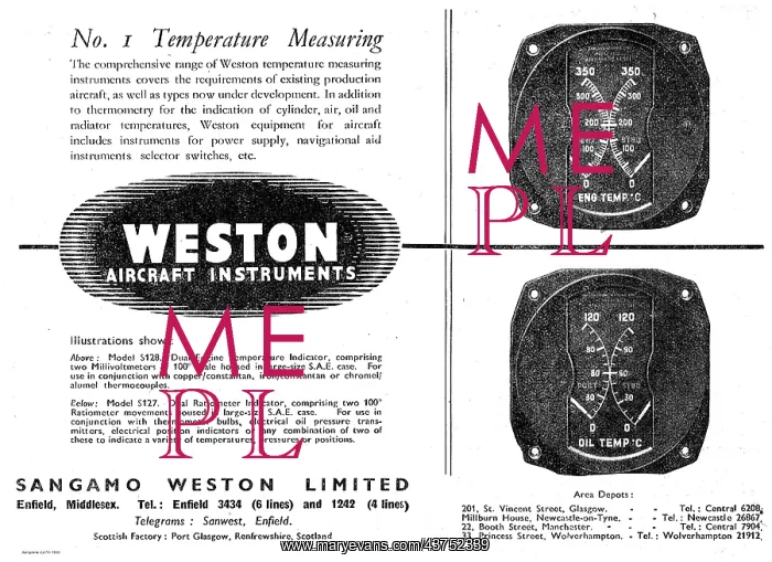 : Sangamo Weston Aircraft Instruments : Sangamo Weston Aircraft Instruments