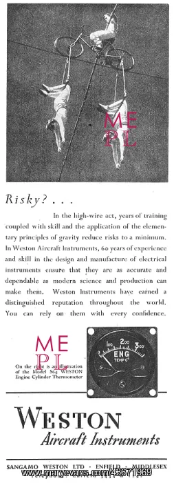  : Sangamo Weston. Weston Aircraft Instruments