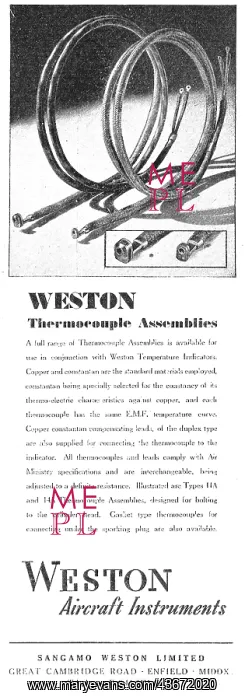 : Sangamo Weston. Weston Aircraft Instruments : Sangamo Weston. Weston Aircraft Instruments