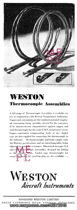 : Sangamo Weston. Weston Aircraft Instruments : Sangamo Weston. Weston Aircraft Instruments