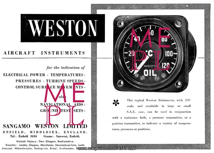 : Sangamo Weston. Weston Aircraft Instruments : Sangamo Weston. Weston Aircraft Instruments
