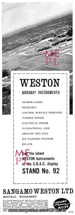 : Sangamo Weston. Weston Aircraft Instruments : Sangamo Weston. Weston Aircraft Instruments