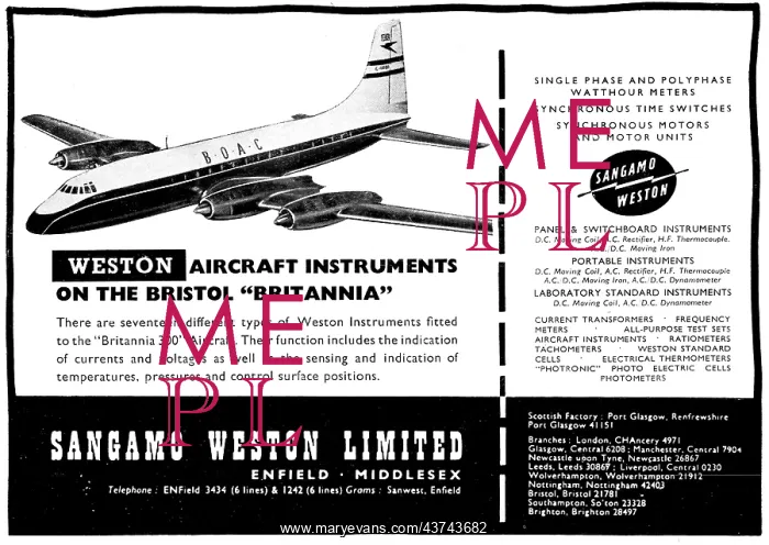 : Sangamo Weston. Weston Aircraft Instruments : Sangamo Weston. Weston Aircraft Instruments