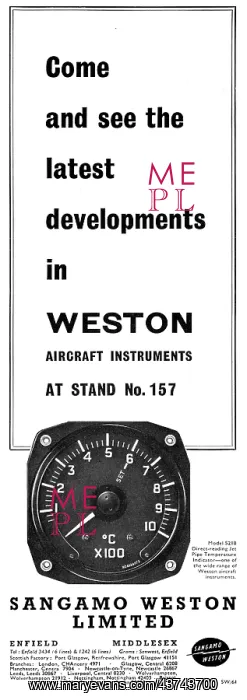 : Sangamo Weston. Weston Aircraft Instruments : Sangamo Weston. Weston Aircraft Instruments