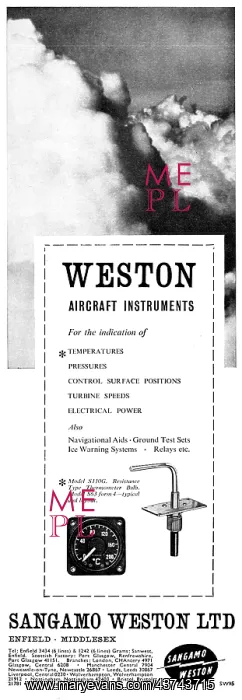: Sangamo Weston. Weston Aircraft Instruments : Sangamo Weston. Weston Aircraft Instruments