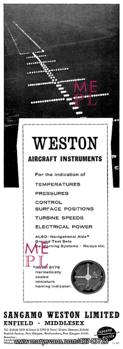 : Sangamo Weston. Weston Aircraft Instruments : Sangamo Weston. Weston Aircraft Instruments