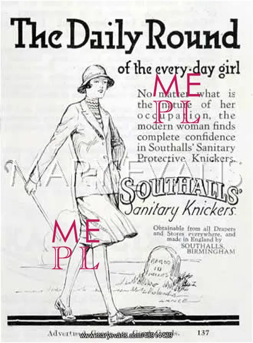 : SANITARY KNICKERS 1928 : SANITARY KNICKERS 1928