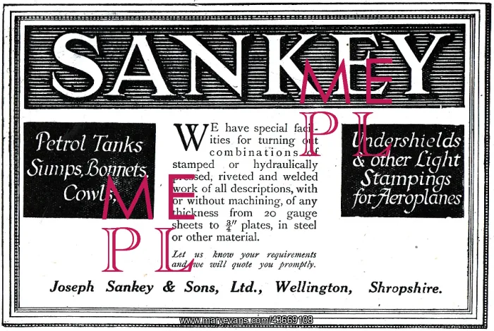 : Sankey Stampings For Aeroplanes : Sankey Stampings For Aeroplanes