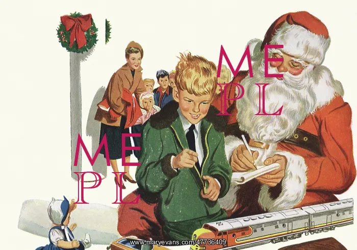  : Santa and Boy looking at Toys