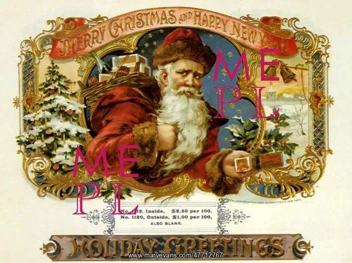 : Santa on Cigar Label