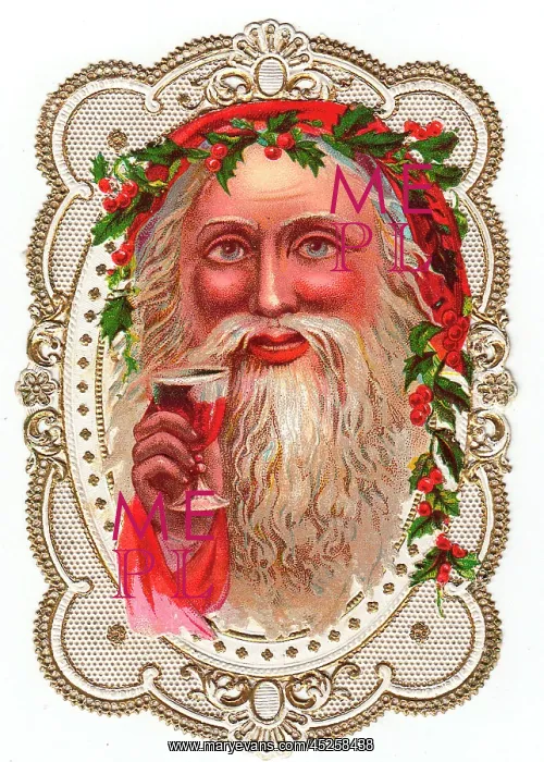 : Santa Claus on a Christmas card : Santa Claus on a Christmas card