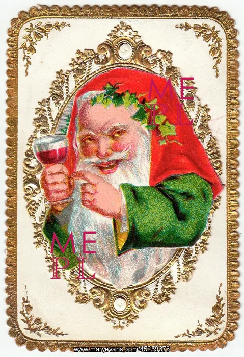 : Santa Claus on a Christmas card : Santa Claus on a Christmas card