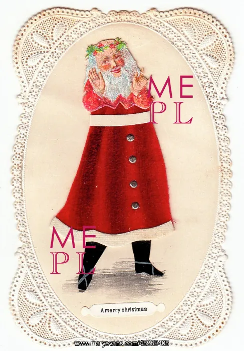 : Santa Claus on a Christmas card : Santa Claus on a Christmas card