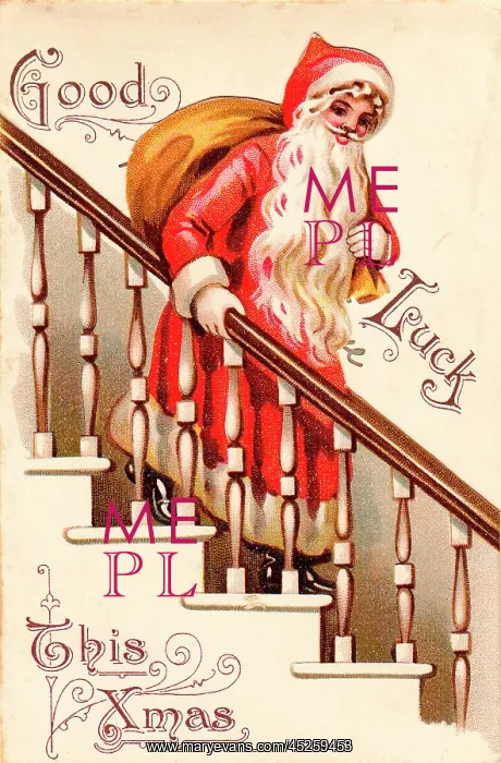 : Santa Claus on a Christmas card : Santa Claus on a Christmas card