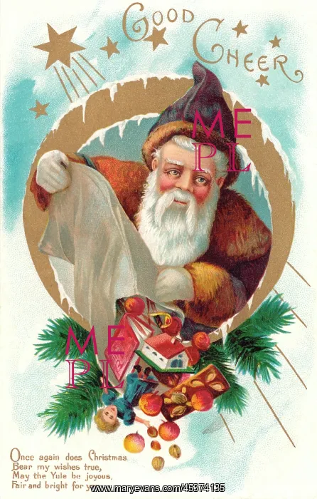 : Santa Claus on a Christmas card : Santa Claus on a Christmas card