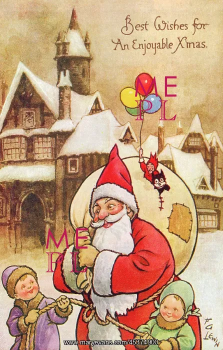 : Santa Claus on a Christmas card : Santa Claus on a Christmas card