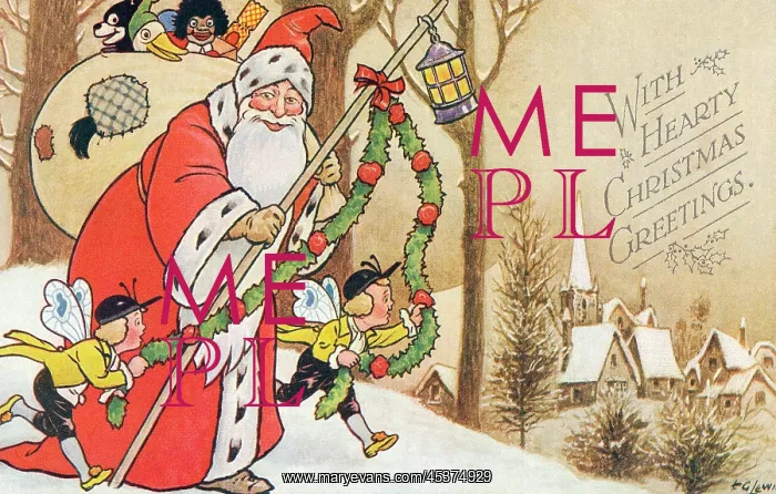 : Santa Claus on a Christmas card : Santa Claus on a Christmas card