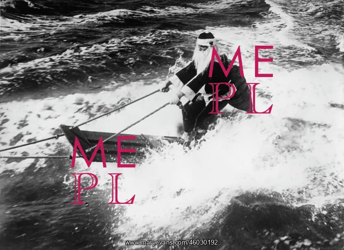 : Santa Claus on a surfboard : Santa Claus on a surfboard