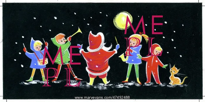 : Santa conducting children with instruments : Santa conducting children with instruments