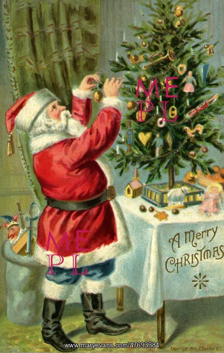  : Santa Decorates Small Christmas Tree