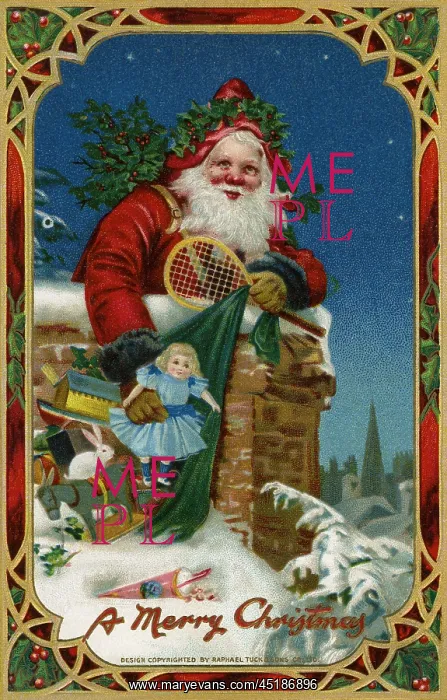 : Santa going down a chimney : Santa going down a chimney