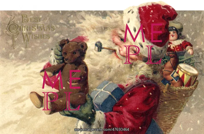  : Santa Holding Toys in a Blizzard