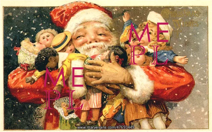  : Santa Holds Armload of Dolls