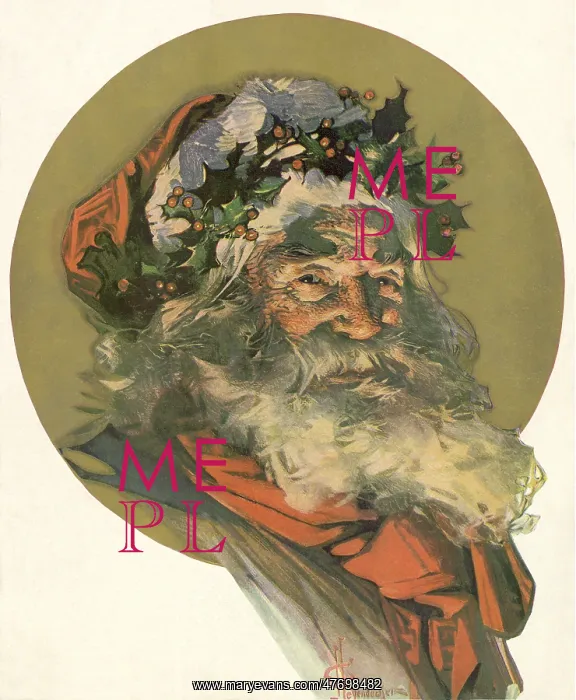 : Santa with Holly Wreath : Santa with Holly Wreath