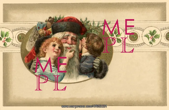  : Santa Hugs Two Children