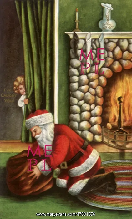  : Santa Kneeling by Fire
