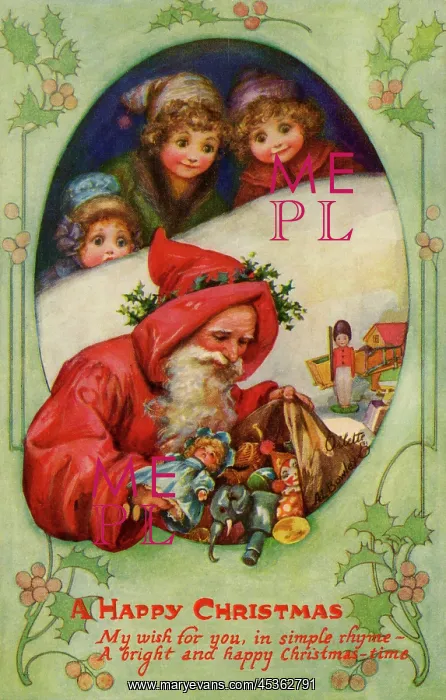 : Santa loading his sack : Santa loading his sack