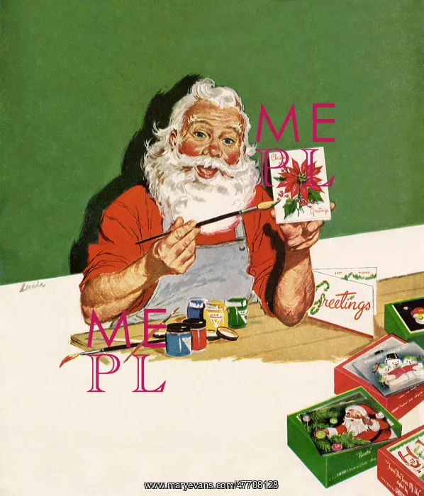  : Santa Paints Christmas Card