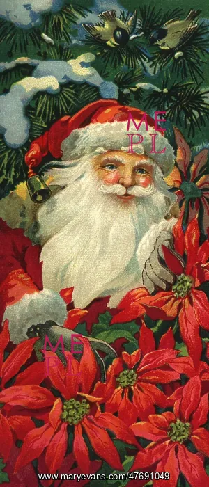  : Santa and Poinsettias