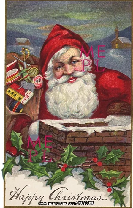  : Santa preparing to enter Chimney