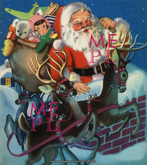  : Santa, Reindeer on Roof