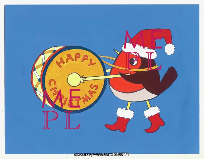  : Santa Robin with Drum