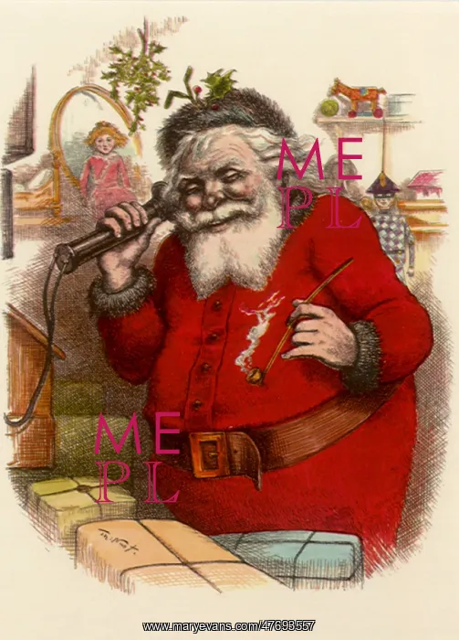  : Santa smokes Pipe and Talks on Phone