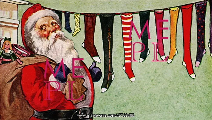 : Santa and Stockings : Santa and Stockings