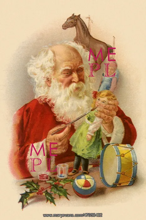  : Santa as Toymaker Painting Doll